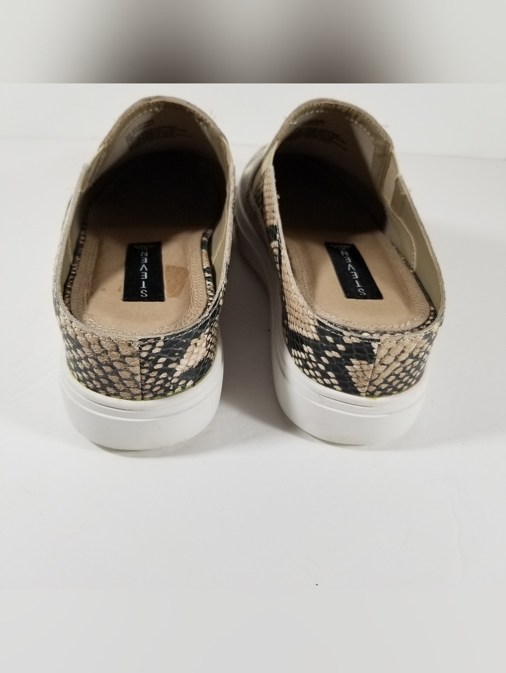 Steven by Steve Madden Women's 8M CLAUDINE Slide Shoes Mules Green Tan Snake - Picture 3 of 7
